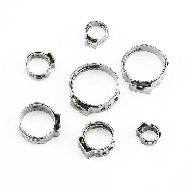 Sutemribor 304 Stainless Steel 7-21mm Single Ear Hose Clamps Assortment Kit, 128PCS - Image 5
